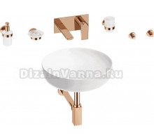 Комплект 8 в 1 Wellsee Chalice Perfection 201006159 глянцевый белый, розовое золото, С ВНУТРЕННЕЙ ЧАСТЬЮ