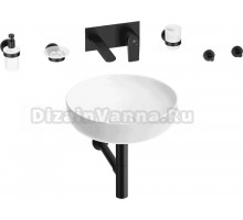 Комплект 8 в 1 Wellsee Chalice Perfection 201006177 глянцевый белый, матовый черный, С ВНУТРЕННЕЙ ЧАСТЬЮ