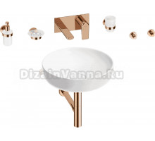 Комплект 8 в 1 Wellsee Chalice Perfection 201006179 глянцевый белый, розовое золото, С ВНУТРЕННЕЙ ЧАСТЬЮ