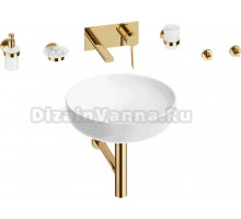 Комплект 8 в 1 Wellsee Chalice Perfection 201006183 глянцевый белый, золото, С ВНУТРЕННЕЙ ЧАСТЬЮ