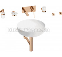 Комплект 8 в 1 Wellsee Chalice Perfection 201006184 глянцевый белый, розовое золото, С ВНУТРЕННЕЙ ЧАСТЬЮ