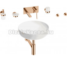 Комплект 8 в 1 Wellsee Chalice Perfection 201006204 глянцевый белый, розовое золото, С ВНУТРЕННЕЙ ЧАСТЬЮ