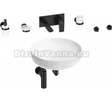 Комплект 8 в 1 Wellsee Chalice Perfection 201006217 глянцевый белый, матовый черный, С ВНУТРЕННЕЙ ЧАСТЬЮ