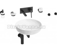 Комплект 8 в 1 Wellsee Chalice Perfection 201006222 глянцевый белый, матовый черный, С ВНУТРЕННЕЙ ЧАСТЬЮ