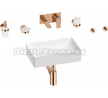 Комплект 8 в 1 Wellsee Pure BY Wellsee 201006284 глянцевый белый, розовое золото, С ВНУТРЕННЕЙ ЧАСТЬЮ