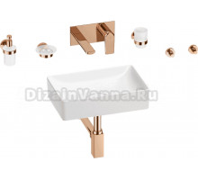 Комплект 8 в 1 Wellsee Pure BY Wellsee 201006299 глянцевый белый, розовое золото, С ВНУТРЕННЕЙ ЧАСТЬЮ