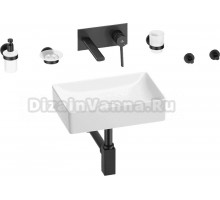 Комплект 8 в 1 Wellsee Pure BY Wellsee 201006302 глянцевый белый, матовый черный, С ВНУТРЕННЕЙ ЧАСТЬЮ