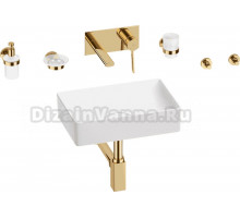 Комплект 8 в 1 Wellsee Pure BY Wellsee 201006303 глянцевый белый, золото, С ВНУТРЕННЕЙ ЧАСТЬЮ