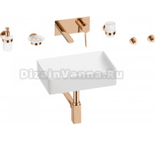 Комплект 8 в 1 Wellsee Pure BY Wellsee 201006304 глянцевый белый, розовое золото, С ВНУТРЕННЕЙ ЧАСТЬЮ