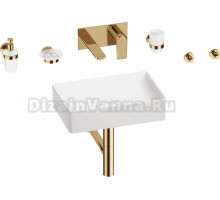 Комплект 8 в 1 Wellsee Pure BY Wellsee 201006313 глянцевый белый, золото, С ВНУТРЕННЕЙ ЧАСТЬЮ