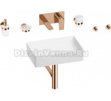 Комплект 8 в 1 Wellsee Pure BY Wellsee 201006314 глянцевый белый, розовое золото, С ВНУТРЕННЕЙ ЧАСТЬЮ