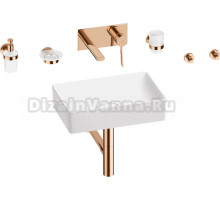 Комплект 8 в 1 Wellsee Pure BY Wellsee 201006319 глянцевый белый, розовое золото, С ВНУТРЕННЕЙ ЧАСТЬЮ