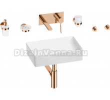 Комплект 8 в 1 Wellsee Pure BY Wellsee 201006334 глянцевый белый, розовое золото, С ВНУТРЕННЕЙ ЧАСТЬЮ