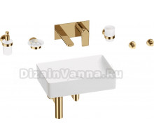 Комплект 8 в 1 Wellsee Pure BY Wellsee 201006343 глянцевый белый, золото, С ВНУТРЕННЕЙ ЧАСТЬЮ