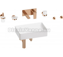 Комплект 8 в 1 Wellsee Pure BY Wellsee 201006344 глянцевый белый, розовое золото, С ВНУТРЕННЕЙ ЧАСТЬЮ