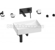 Комплект 8 в 1 Wellsee Pure BY Wellsee 201006347 глянцевый белый, матовый черный, С ВНУТРЕННЕЙ ЧАСТЬЮ