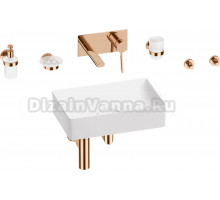 Комплект 8 в 1 Wellsee Pure BY Wellsee 201006349 глянцевый белый, розовое золото, С ВНУТРЕННЕЙ ЧАСТЬЮ