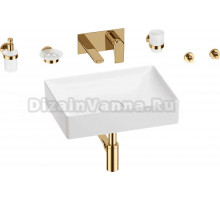 Комплект 8 в 1 Wellsee Pure BY Wellsee 201006363 глянцевый белый, золото, С ВНУТРЕННЕЙ ЧАСТЬЮ