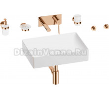 Комплект 8 в 1 Wellsee Pure BY Wellsee 201006369 глянцевый белый, розовое золото, С ВНУТРЕННЕЙ ЧАСТЬЮ