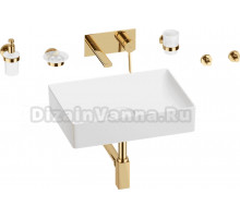 Комплект 8 в 1 Wellsee Pure BY Wellsee 201006388 глянцевый белый, золото, С ВНУТРЕННЕЙ ЧАСТЬЮ