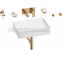 Комплект 8 в 1 Wellsee Pure BY Wellsee 201006403 глянцевый белый, золото, С ВНУТРЕННЕЙ ЧАСТЬЮ