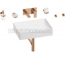 Комплект 8 в 1 Wellsee Pure BY Wellsee 201006404 глянцевый белый, розовое золото, С ВНУТРЕННЕЙ ЧАСТЬЮ