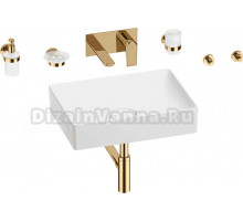 Комплект 8 в 1 Wellsee Pure BY Wellsee 201006423 глянцевый белый, золото, С ВНУТРЕННЕЙ ЧАСТЬЮ