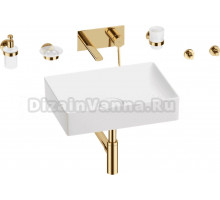 Комплект 8 в 1 Wellsee Pure BY Wellsee 201006428 глянцевый белый, золото, С ВНУТРЕННЕЙ ЧАСТЬЮ