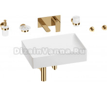 Комплект 8 в 1 Wellsee Pure BY Wellsee 201006443 глянцевый белый, золото, С ВНУТРЕННЕЙ ЧАСТЬЮ