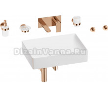 Комплект 8 в 1 Wellsee Pure BY Wellsee 201006444 глянцевый белый, розовое золото, С ВНУТРЕННЕЙ ЧАСТЬЮ