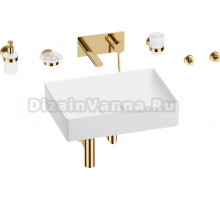 Комплект 8 в 1 Wellsee Pure BY Wellsee 201006448 глянцевый белый, золото, С ВНУТРЕННЕЙ ЧАСТЬЮ