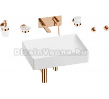 Комплект 8 в 1 Wellsee Pure BY Wellsee 201006449 глянцевый белый, розовое золото, С ВНУТРЕННЕЙ ЧАСТЬЮ