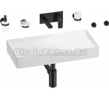 Комплект 8 в 1 Wellsee Pure BY Wellsee 201006462 глянцевый белый, матовый черный, С ВНУТРЕННЕЙ ЧАСТЬЮ