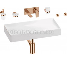 Комплект 8 в 1 Wellsee Pure BY Wellsee 201006464 глянцевый белый, розовое золото, С ВНУТРЕННЕЙ ЧАСТЬЮ