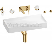 Комплект 8 в 1 Wellsee Pure BY Wellsee 201006468 глянцевый белый, золото, С ВНУТРЕННЕЙ ЧАСТЬЮ