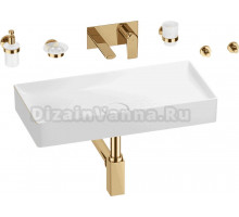 Комплект 8 в 1 Wellsee Pure BY Wellsee 201006483 глянцевый белый, золото, С ВНУТРЕННЕЙ ЧАСТЬЮ