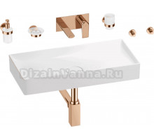 Комплект 8 в 1 Wellsee Pure BY Wellsee 201006484 глянцевый белый, розовое золото, С ВНУТРЕННЕЙ ЧАСТЬЮ