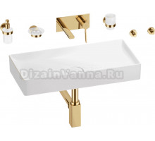 Комплект 8 в 1 Wellsee Pure BY Wellsee 201006488 глянцевый белый, золото, С ВНУТРЕННЕЙ ЧАСТЬЮ