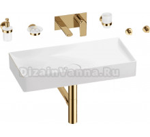 Комплект 8 в 1 Wellsee Pure BY Wellsee 201006503 глянцевый белый, золото, С ВНУТРЕННЕЙ ЧАСТЬЮ