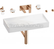 Комплект 8 в 1 Wellsee Pure BY Wellsee 201006504 глянцевый белый, розовое золото, С ВНУТРЕННЕЙ ЧАСТЬЮ