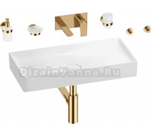 Комплект 8 в 1 Wellsee Pure BY Wellsee 201006523 глянцевый белый, золото, С ВНУТРЕННЕЙ ЧАСТЬЮ