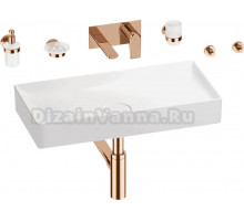 Комплект 8 в 1 Wellsee Pure BY Wellsee 201006524 глянцевый белый, розовое золото, С ВНУТРЕННЕЙ ЧАСТЬЮ