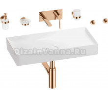 Комплект 8 в 1 Wellsee Pure BY Wellsee 201006529 глянцевый белый, розовое золото, С ВНУТРЕННЕЙ ЧАСТЬЮ