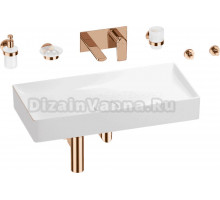 Комплект 8 в 1 Wellsee Pure BY Wellsee 201006544 глянцевый белый, розовое золото, С ВНУТРЕННЕЙ ЧАСТЬЮ