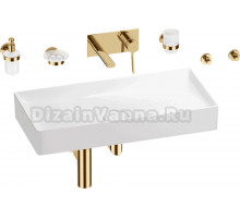 Комплект 8 в 1 Wellsee Pure BY Wellsee 201006548 глянцевый белый, золото, С ВНУТРЕННЕЙ ЧАСТЬЮ