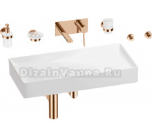 Комплект 8 в 1 Wellsee Pure BY Wellsee 201006549 глянцевый белый, розовое золото, С ВНУТРЕННЕЙ ЧАСТЬЮ