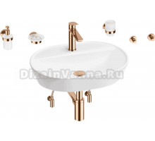 Комплект 9 в 1 Wellsee Calin 201005579 глянцевый белый, розовое золото