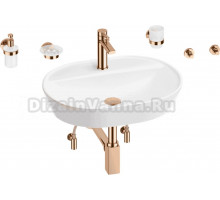 Комплект 9 в 1 Wellsee Calin 201005594 глянцевый белый, розовое золото