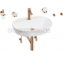 Комплект 9 в 1 Wellsee Calin 201005604 глянцевый белый, розовое золото