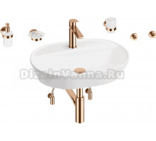 Комплект 9 в 1 Wellsee Calin 201005609 глянцевый белый, розовое золото